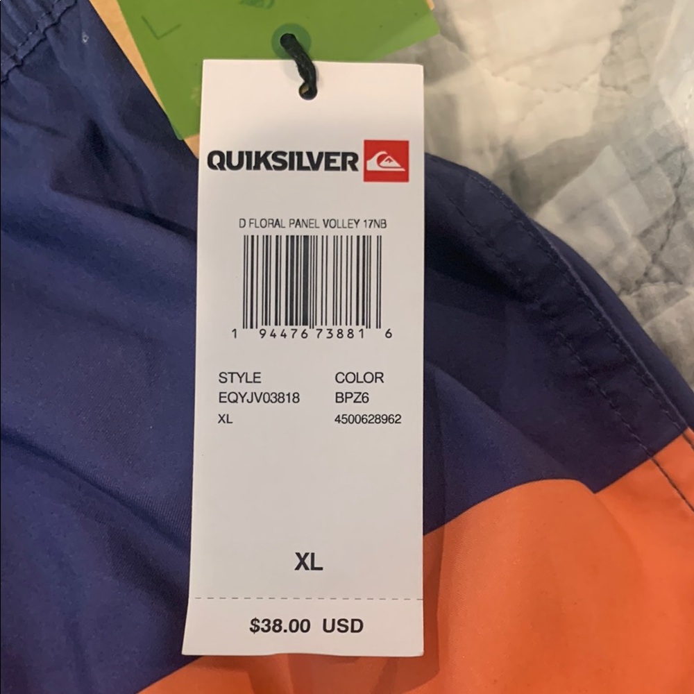 Quiksilver Men's Shorts - Blue and Orange
